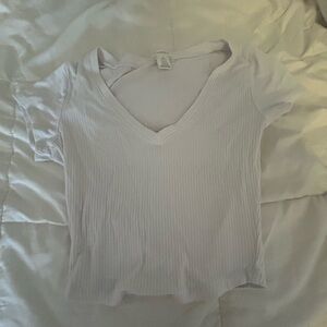 Bozzolo White Fitted Ribbed T-Shirt